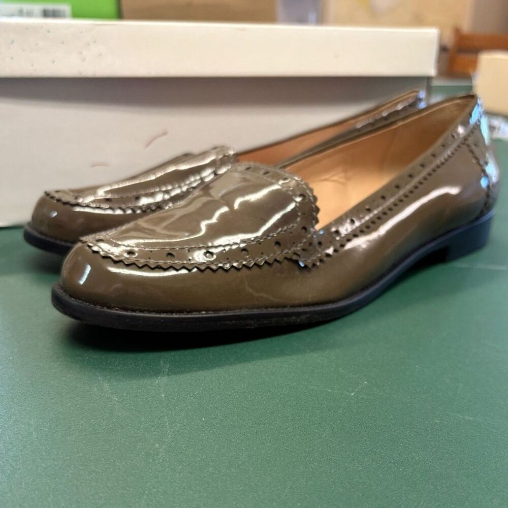 Via Spiga Patent Leather Brogue Loafers